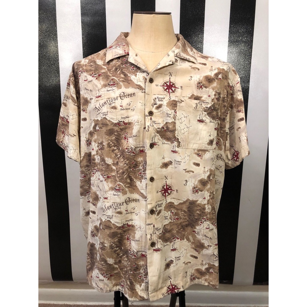 Milano Bay XXL Short Sleeve Map Camp Hawaiian
